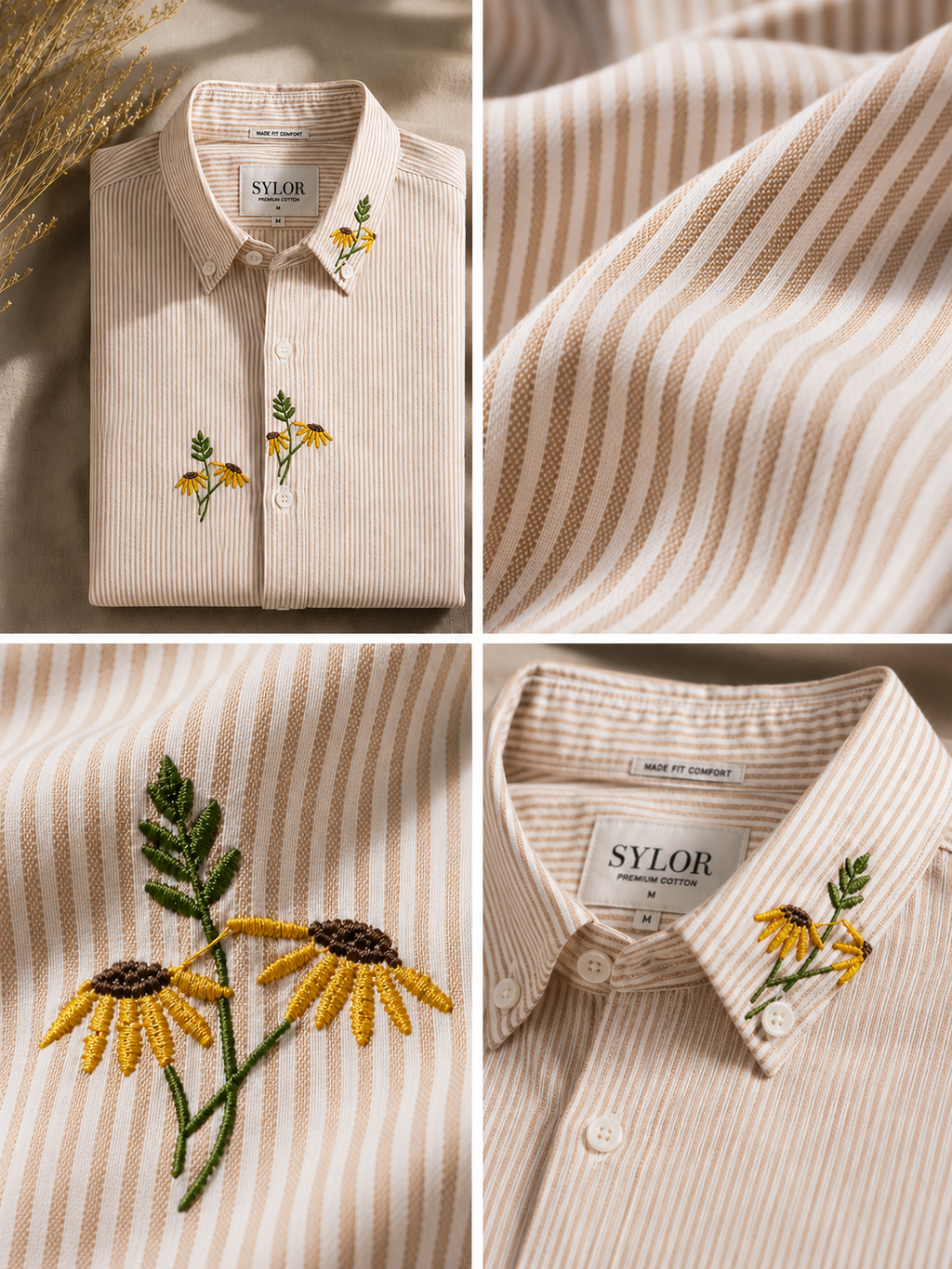 Sylor Meadow Bloom Embroidered Stripe Shirt