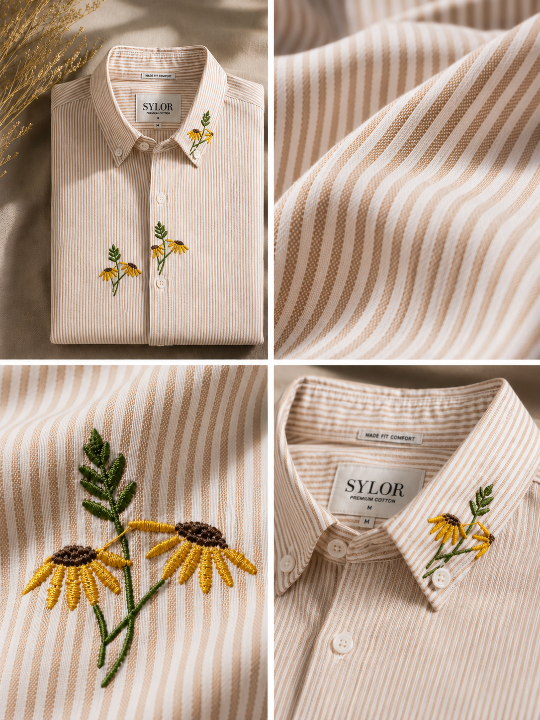 Sylor Meadow Bloom Embroidered Stripe Shirt
