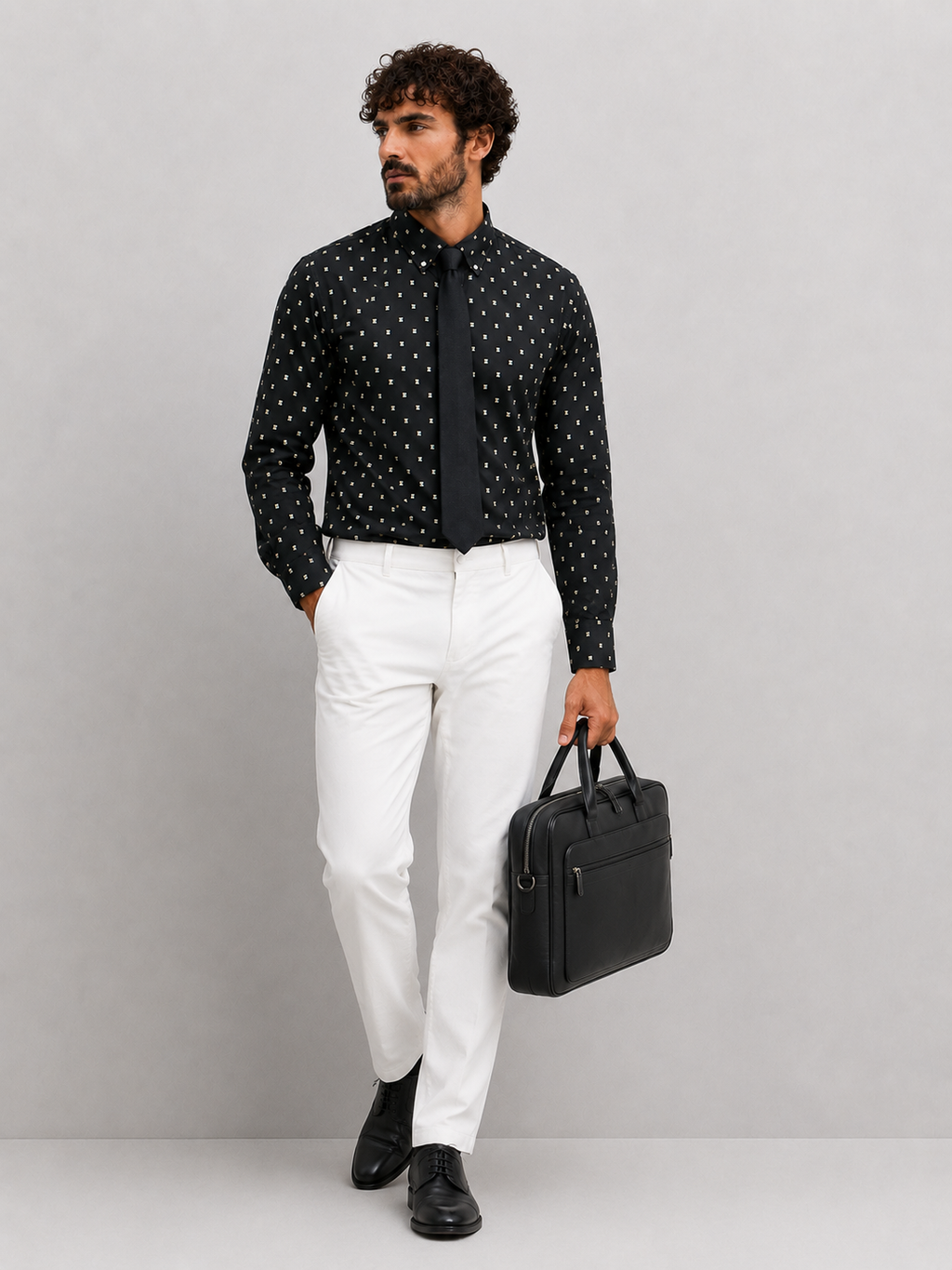 Sylor Midnight Micro-Motif Formal Shirt