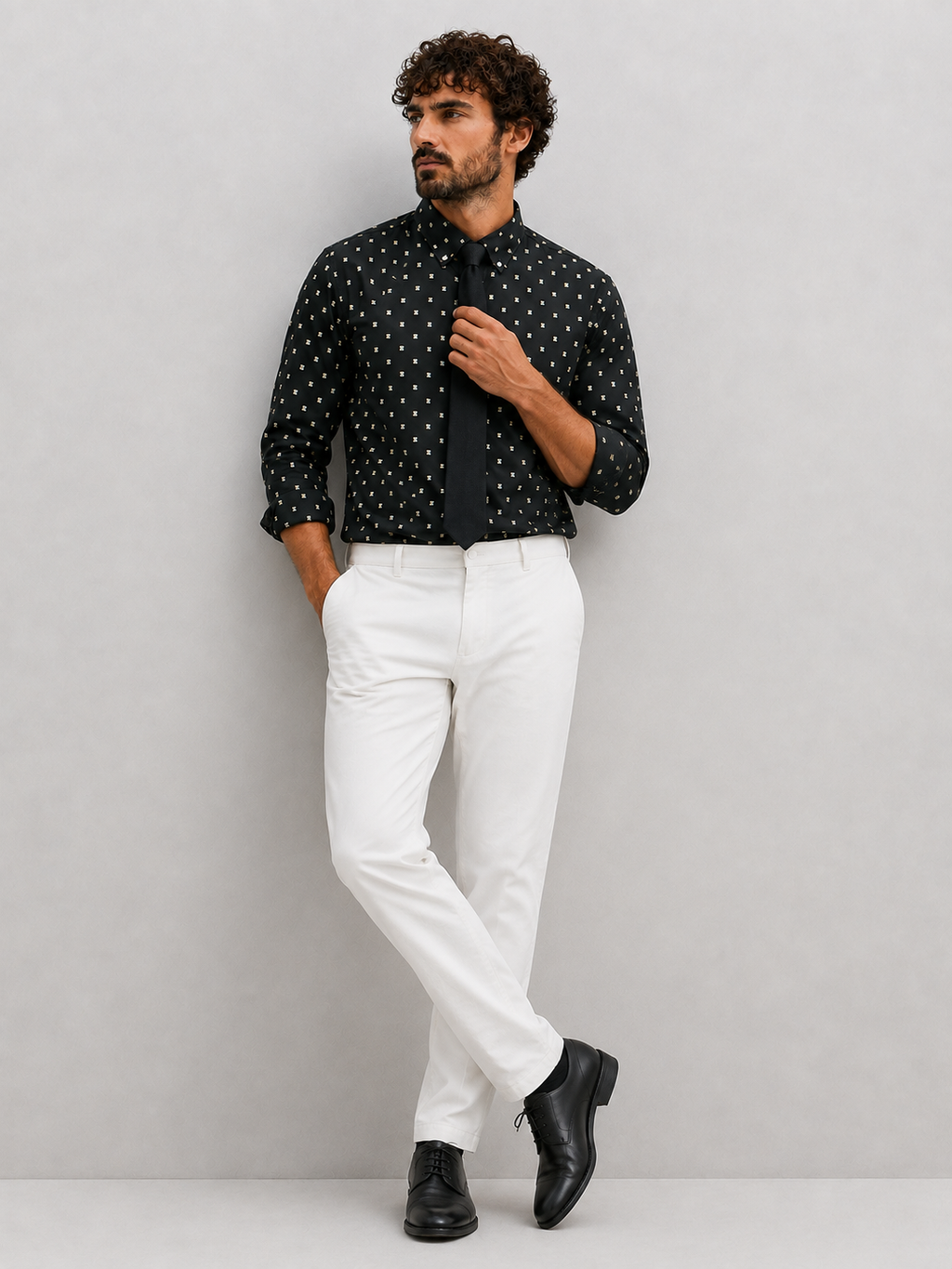 Sylor Midnight Micro-Motif Formal Shirt