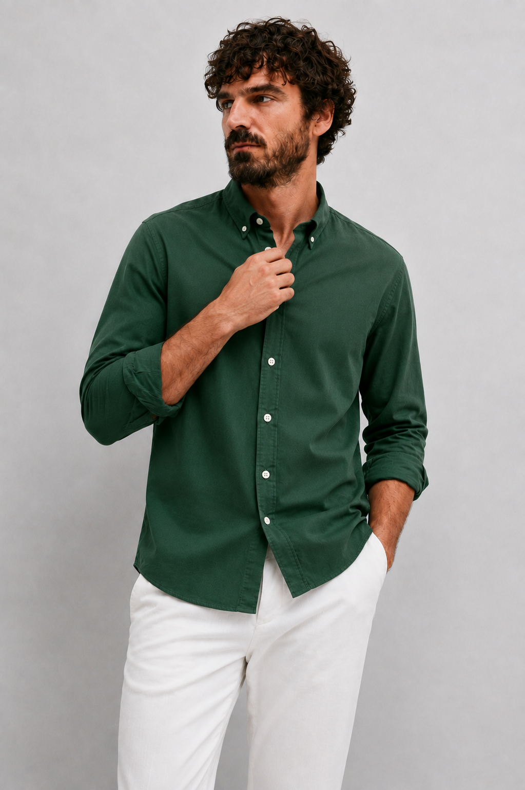 Emerald Signature Textured Shirt.