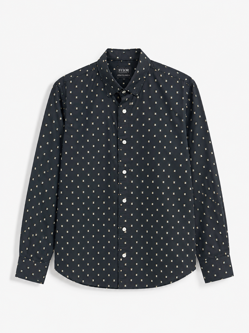 Sylor Midnight Micro-Motif Formal Shirt