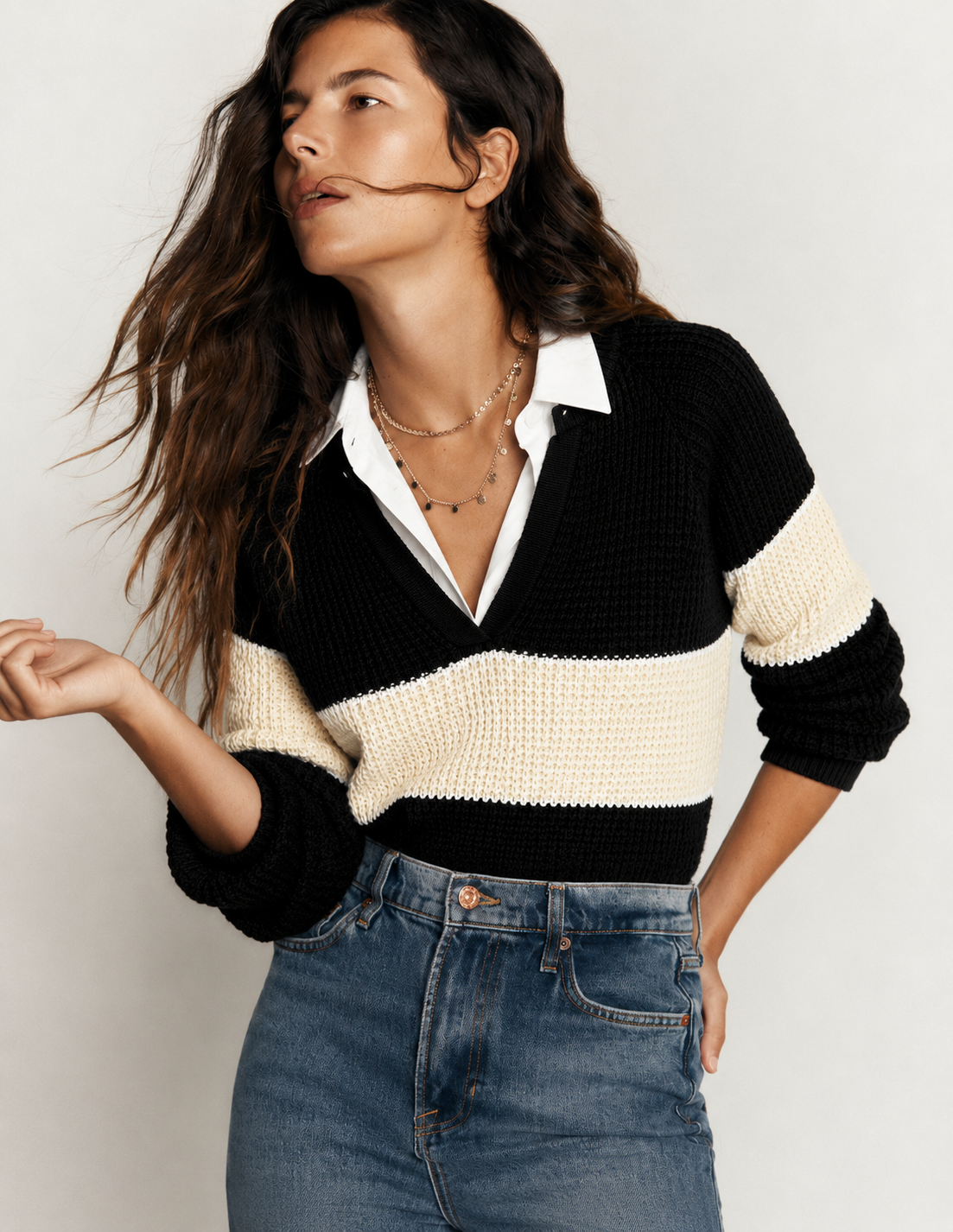 Classic Colorblock Knit Sweater