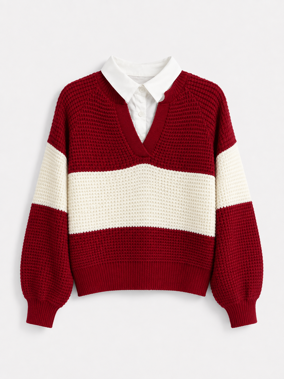 Sylor Colorblock V-Neck Knit Sweater