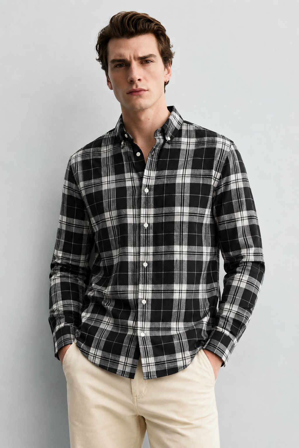Monochrome Checkered Shirt