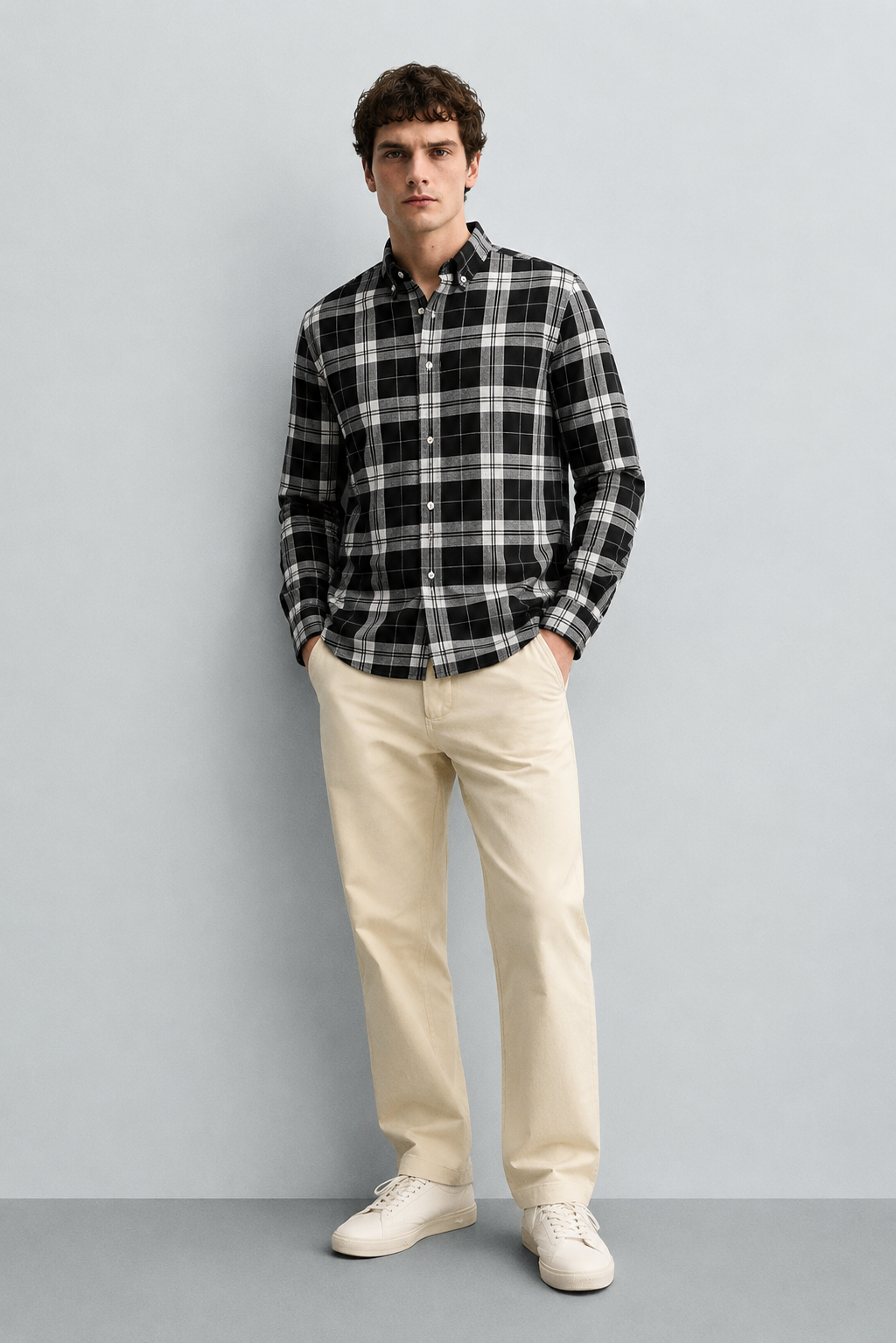 Monochrome Checkered Shirt