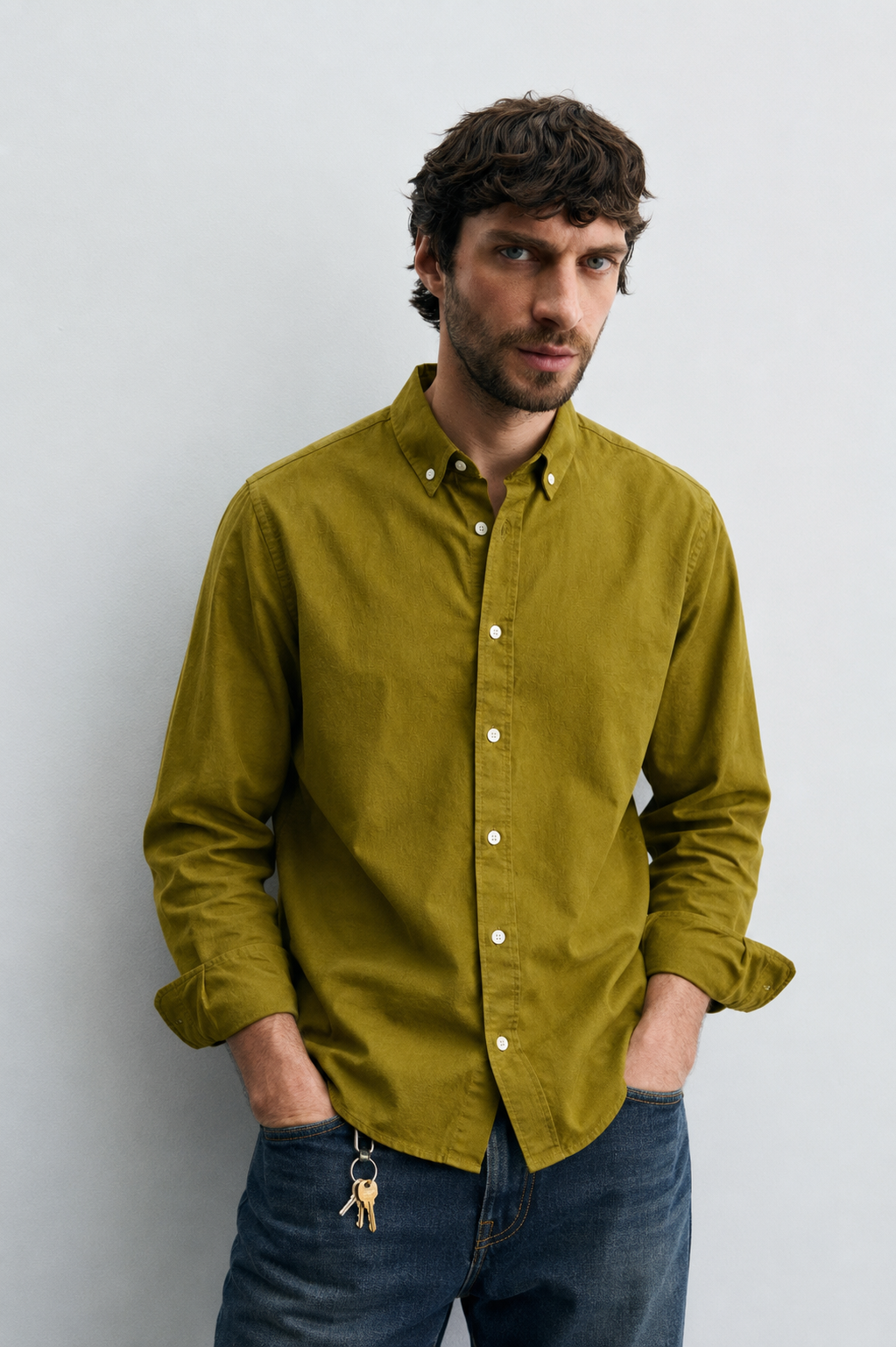 Sylor Olive Essential Oxford Shirt