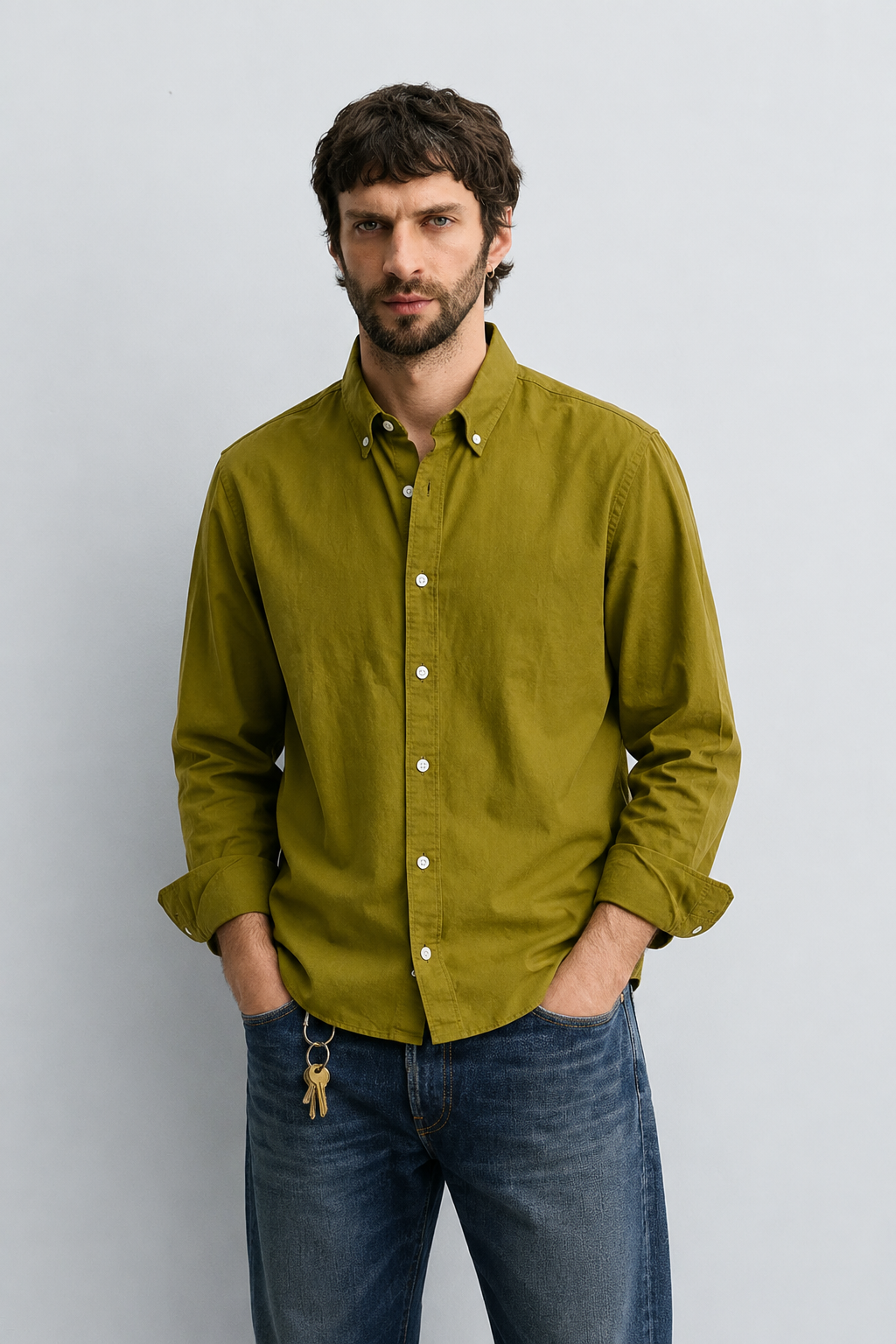 Sylor Olive Essential Oxford Shirt