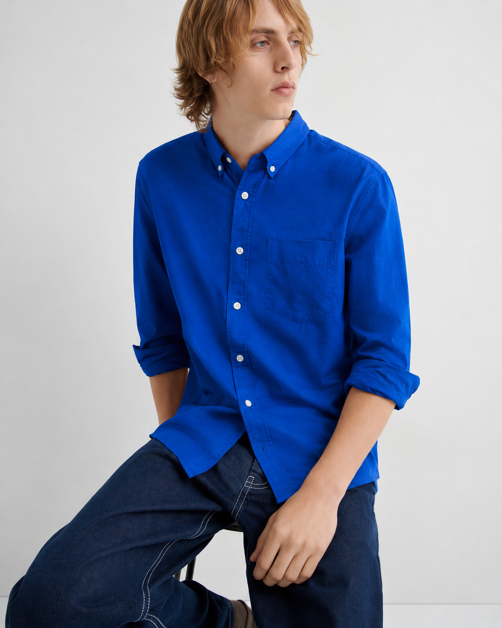 Cobalt Blue Oxford Shirt