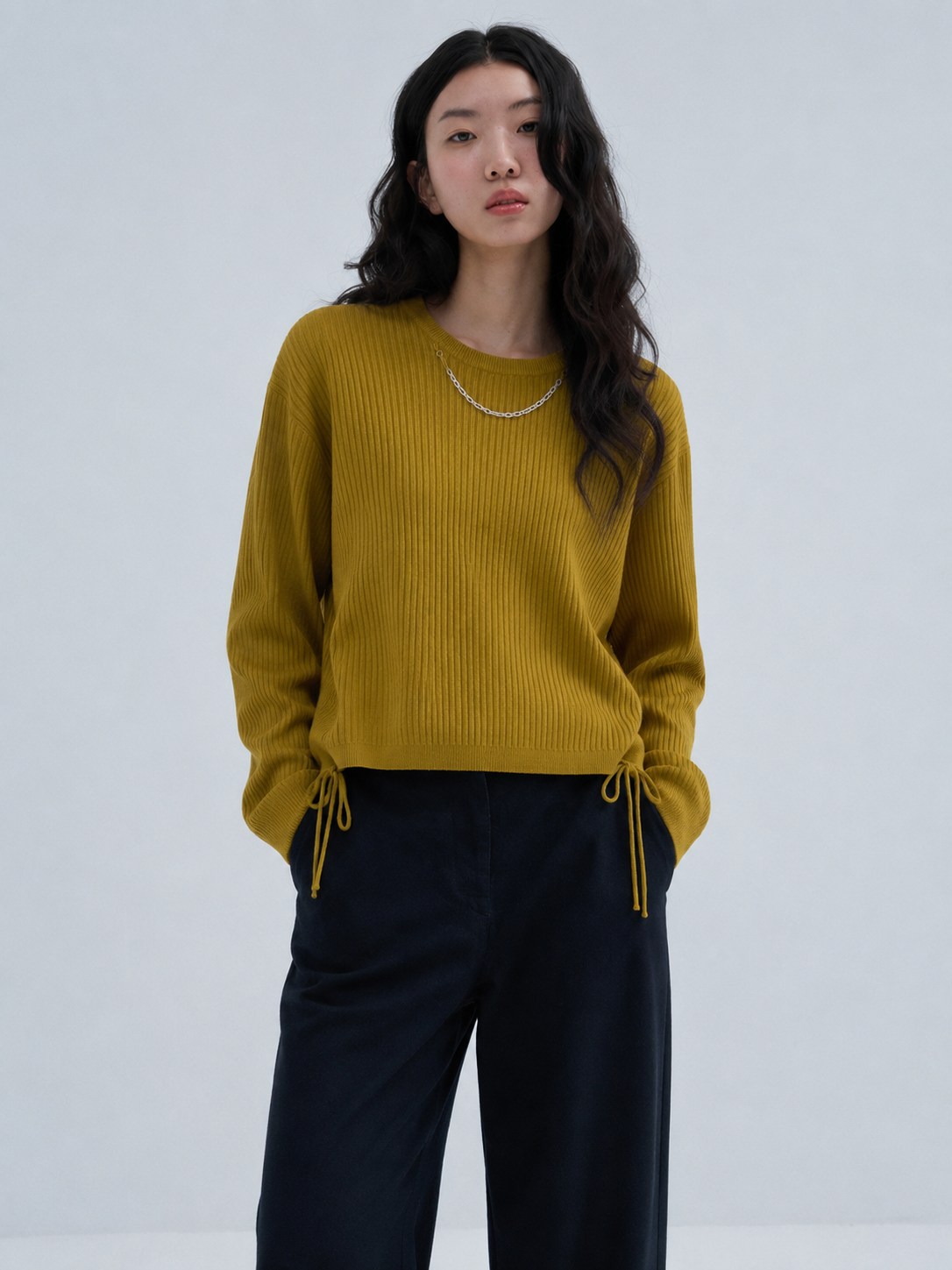 Mustard Ribbed Knit Top