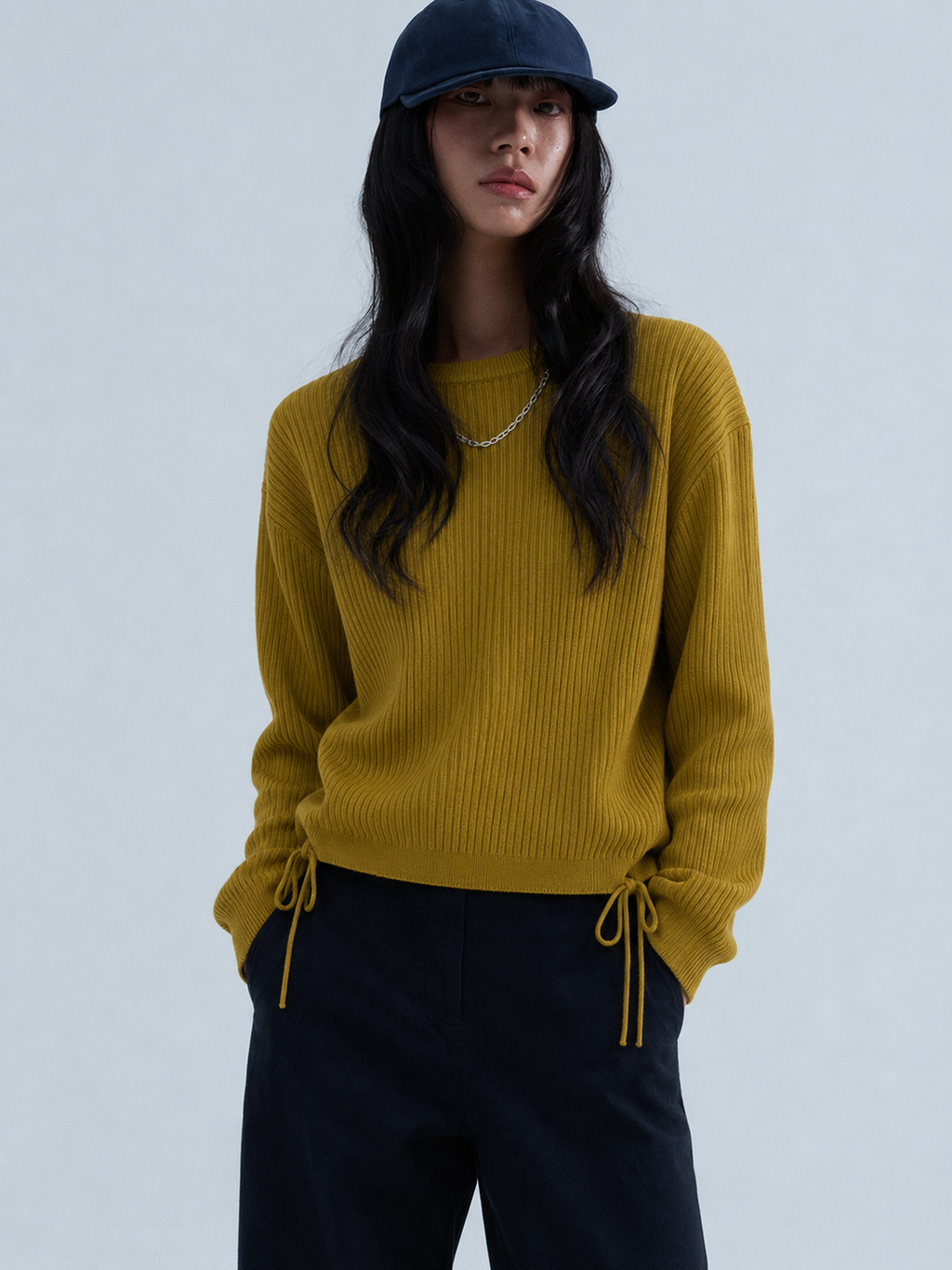 Mustard Ribbed Knit Top