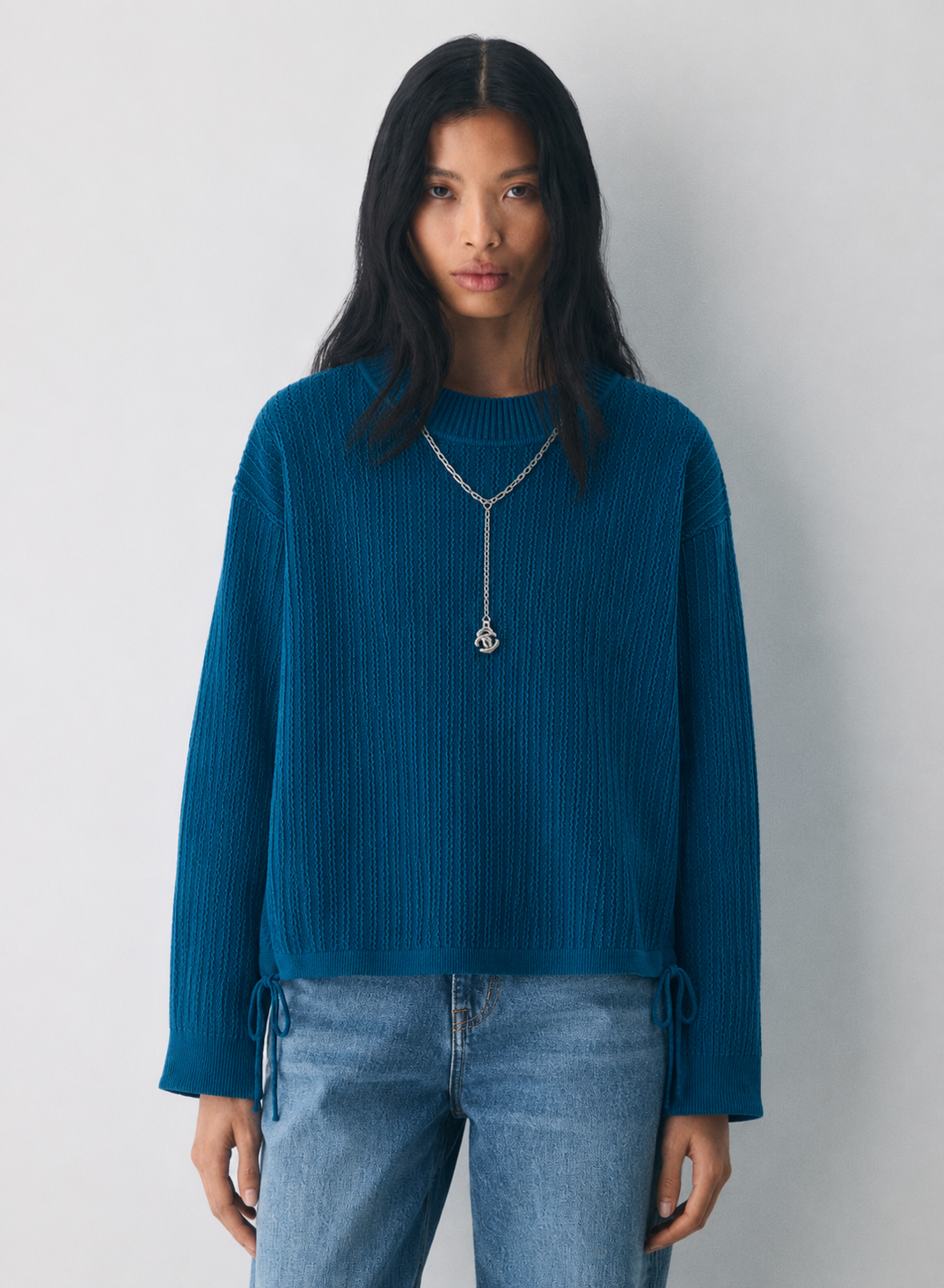 Sylor Textured Knit Side-Tie Top