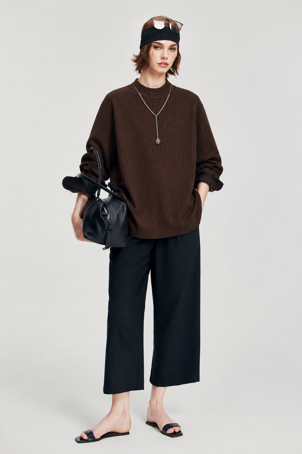 Sylor Textured Knit Mock Neck Top