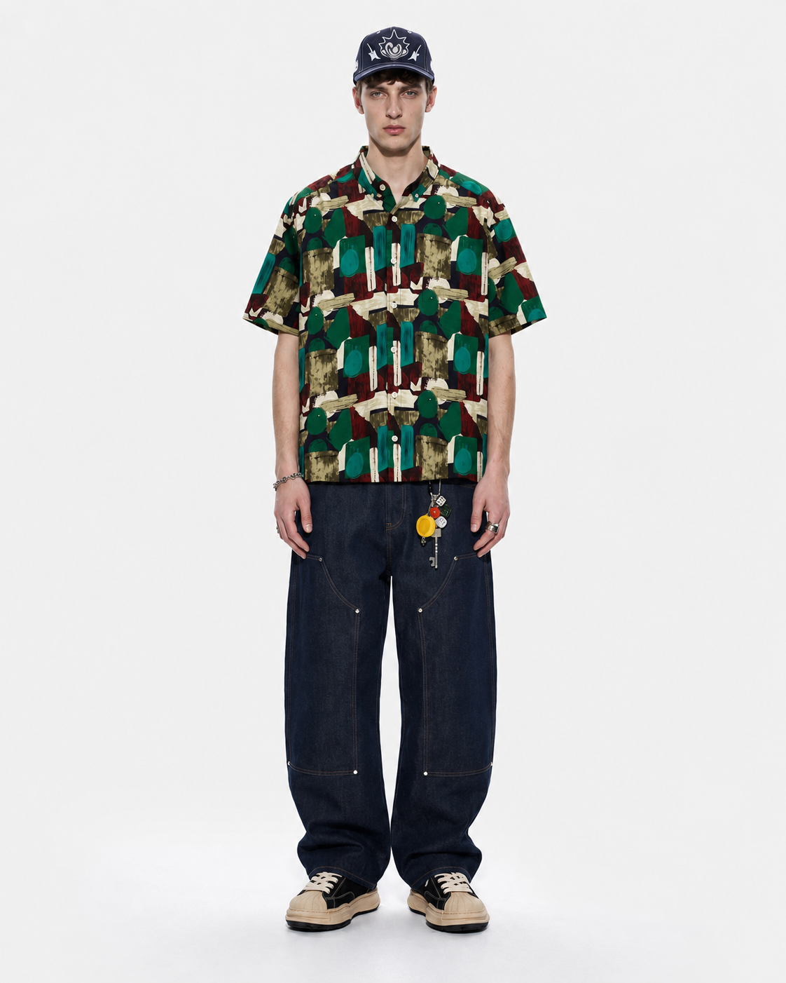 Abstract Mosaic Print Shirt