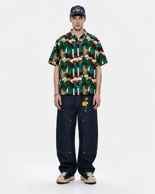 Abstract Mosaic Print Shirt