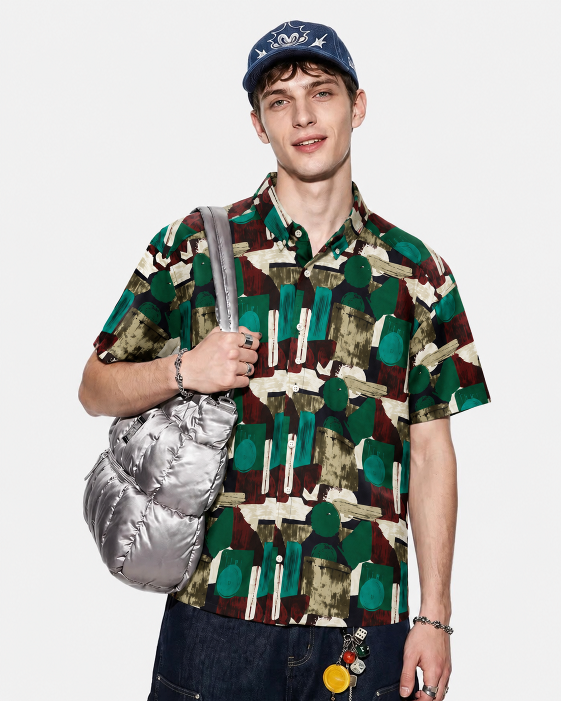 Abstract Mosaic Print Shirt