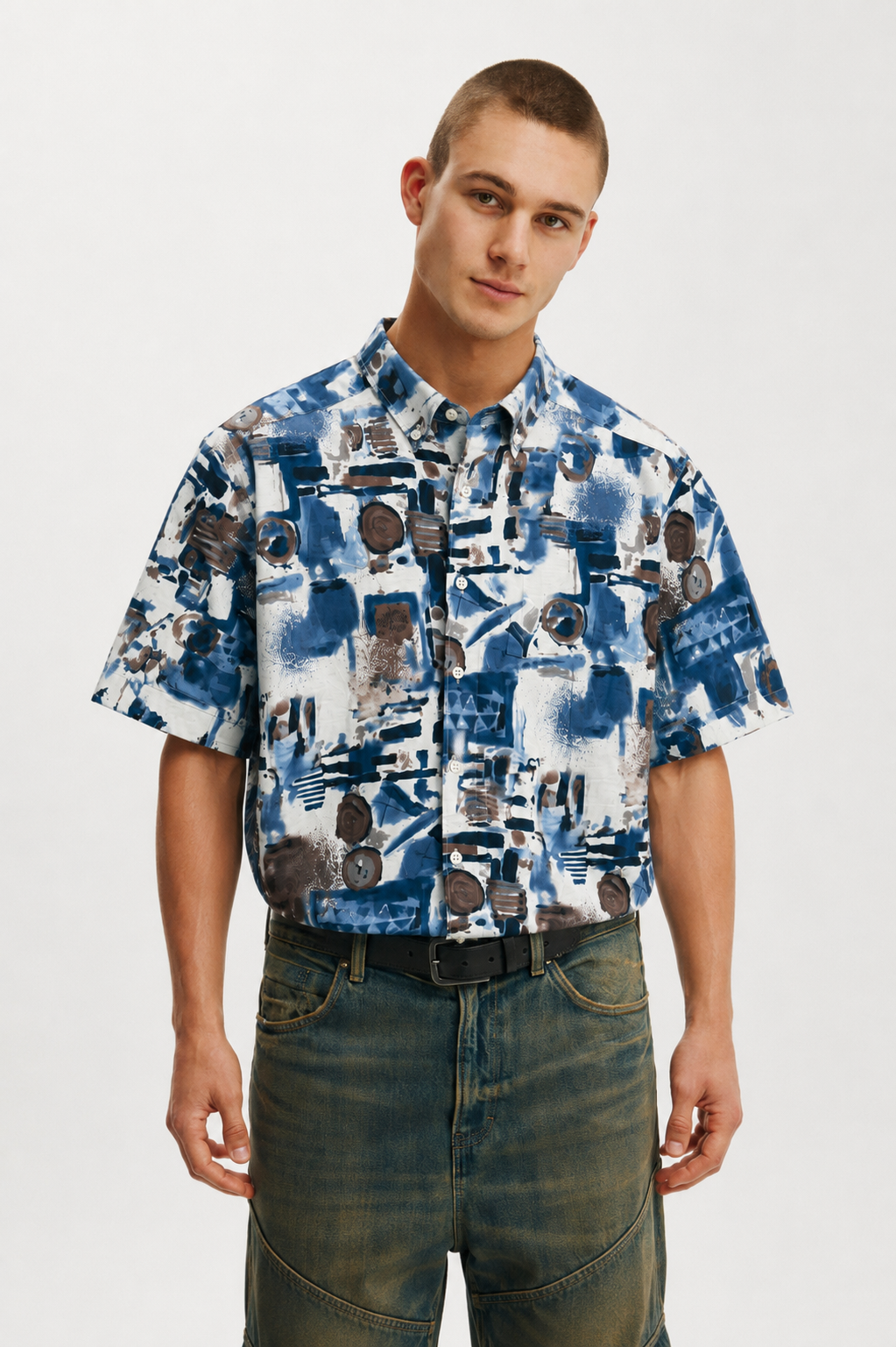 Sylor Abstract Brushstroke Print Shirt