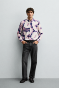 Indigo Mist Abstract Print Shirt