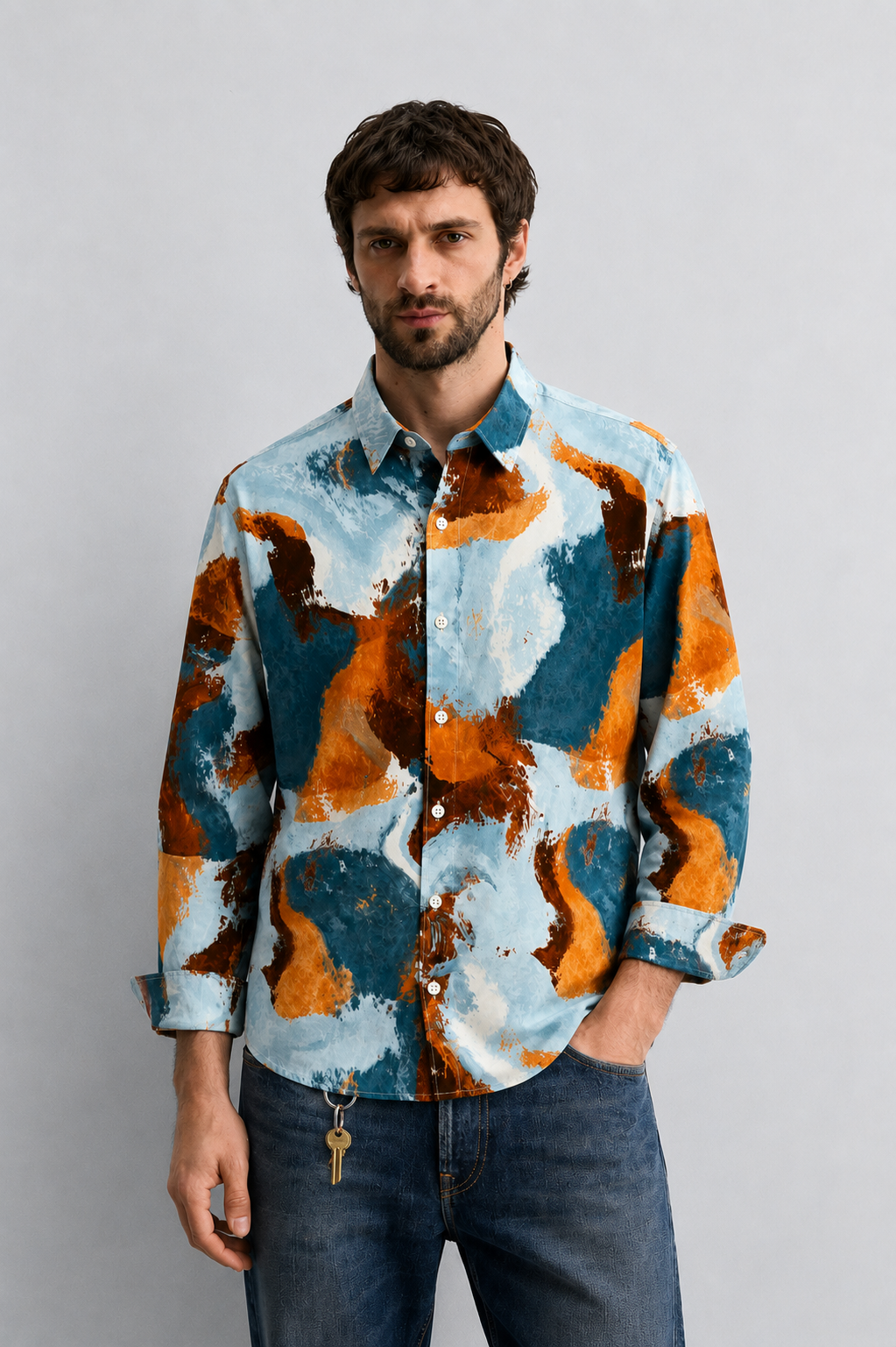 Coastal Fusion Abstract Shirt
