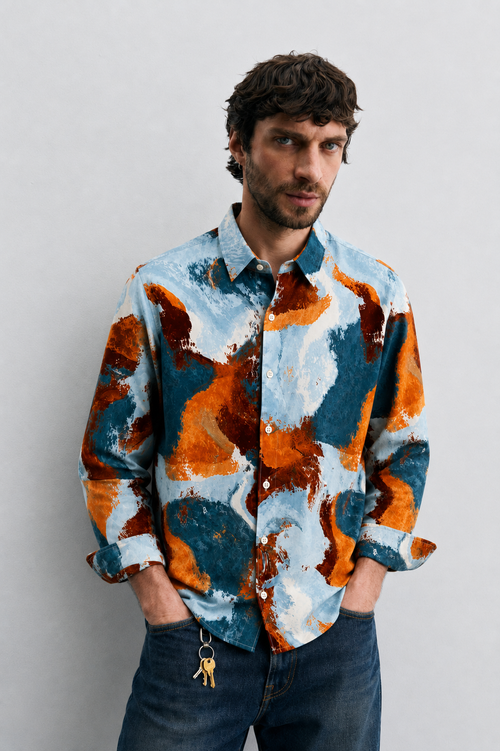 Coastal Fusion Abstract Shirt