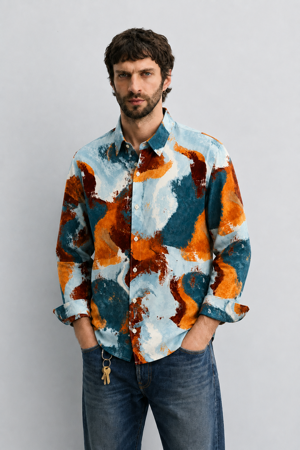 Coastal Fusion Abstract Shirt