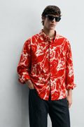 Crimson Marble Abstract Shirt