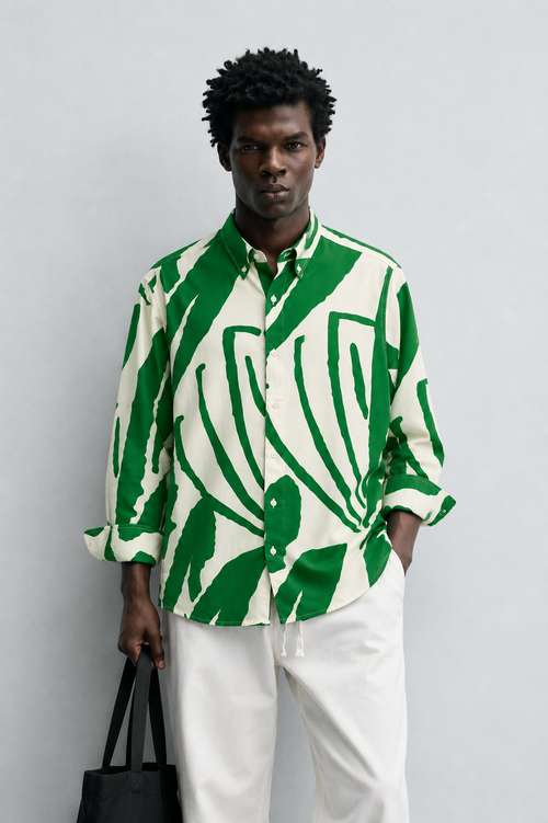 Emerald Canvas Abstract Shirt