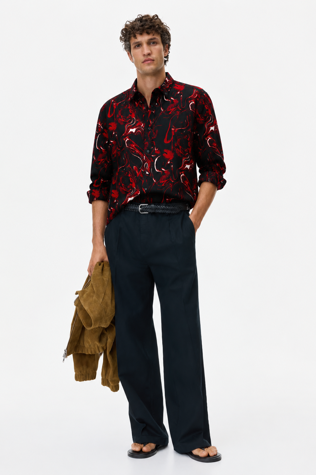 Crimson Flow Printed Shirt