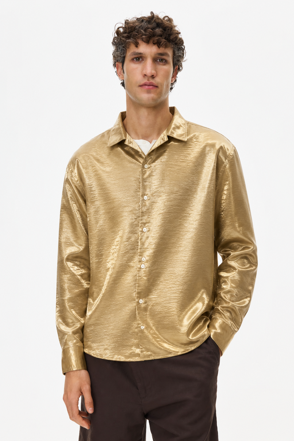 Gold Hue Satin Shirt
