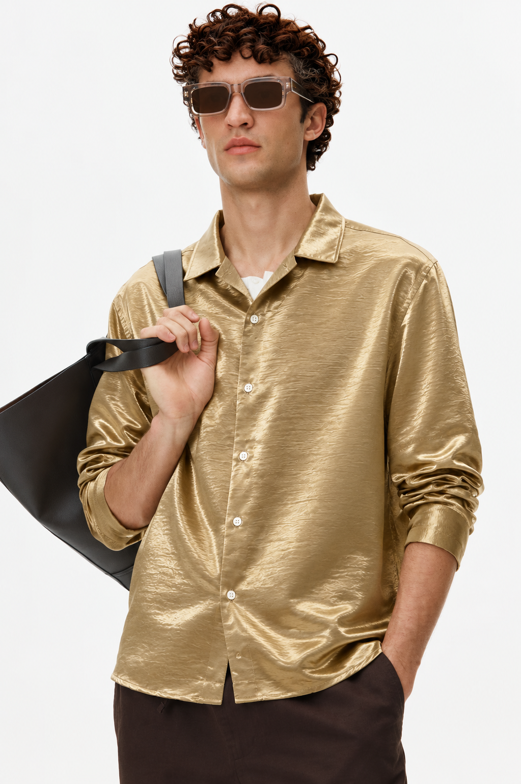 Gold Hue Satin Shirt
