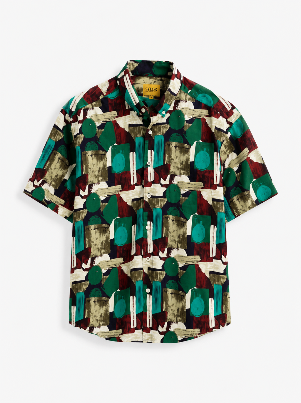 Abstract Mosaic Print Shirt