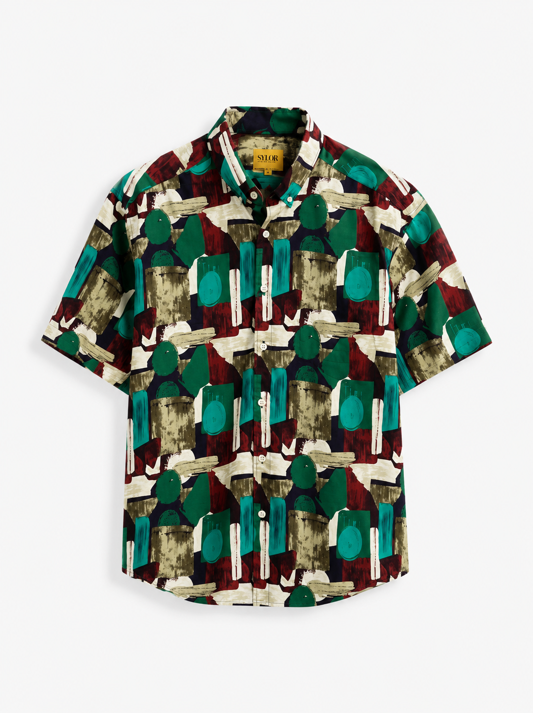 Abstract Mosaic Print Shirt