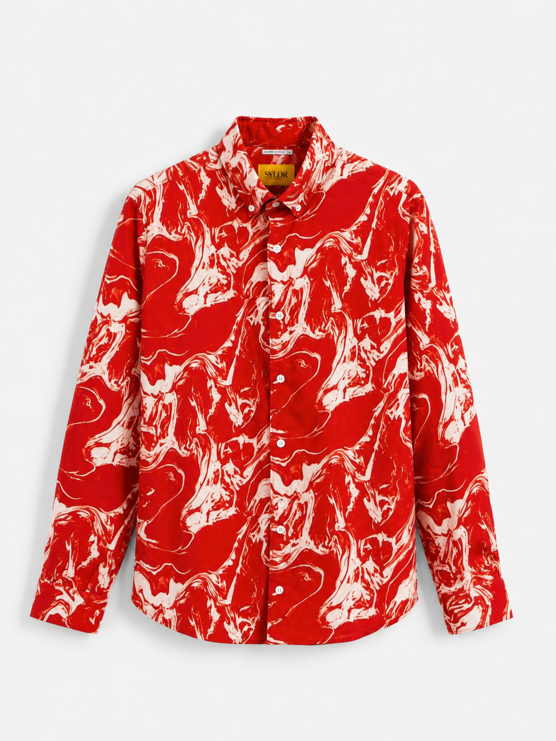 Crimson Marble Abstract Shirt