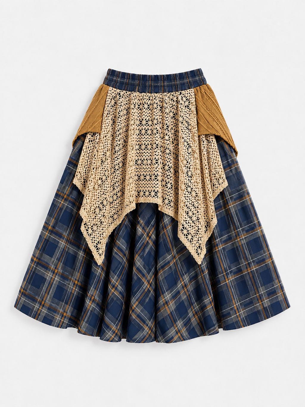 Artisan Patchwork Midi Skirt