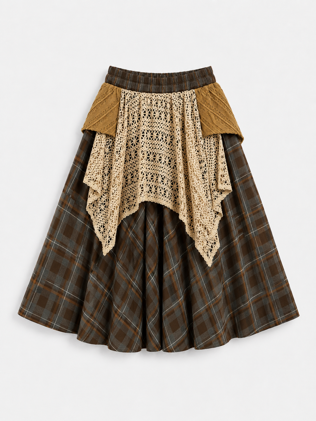 Sylor Heritage Crochet Layered Midi Skirt