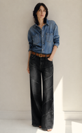 Sylor Washed Wide-Leg Denim Jeans