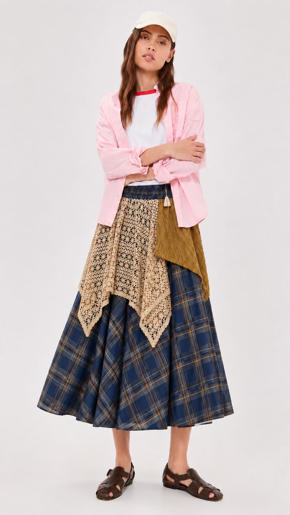 Artisan Patchwork Midi Skirt