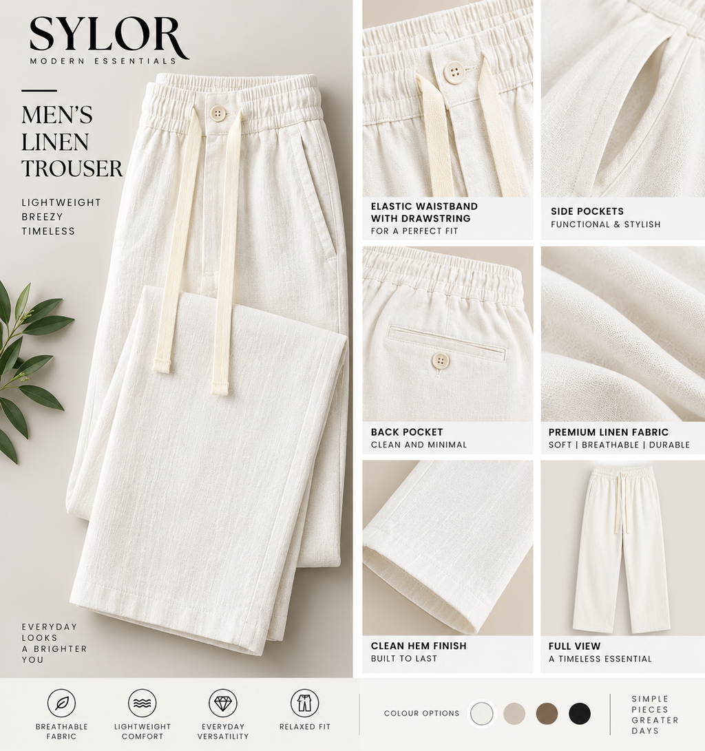 White Breeze Linen Trousers