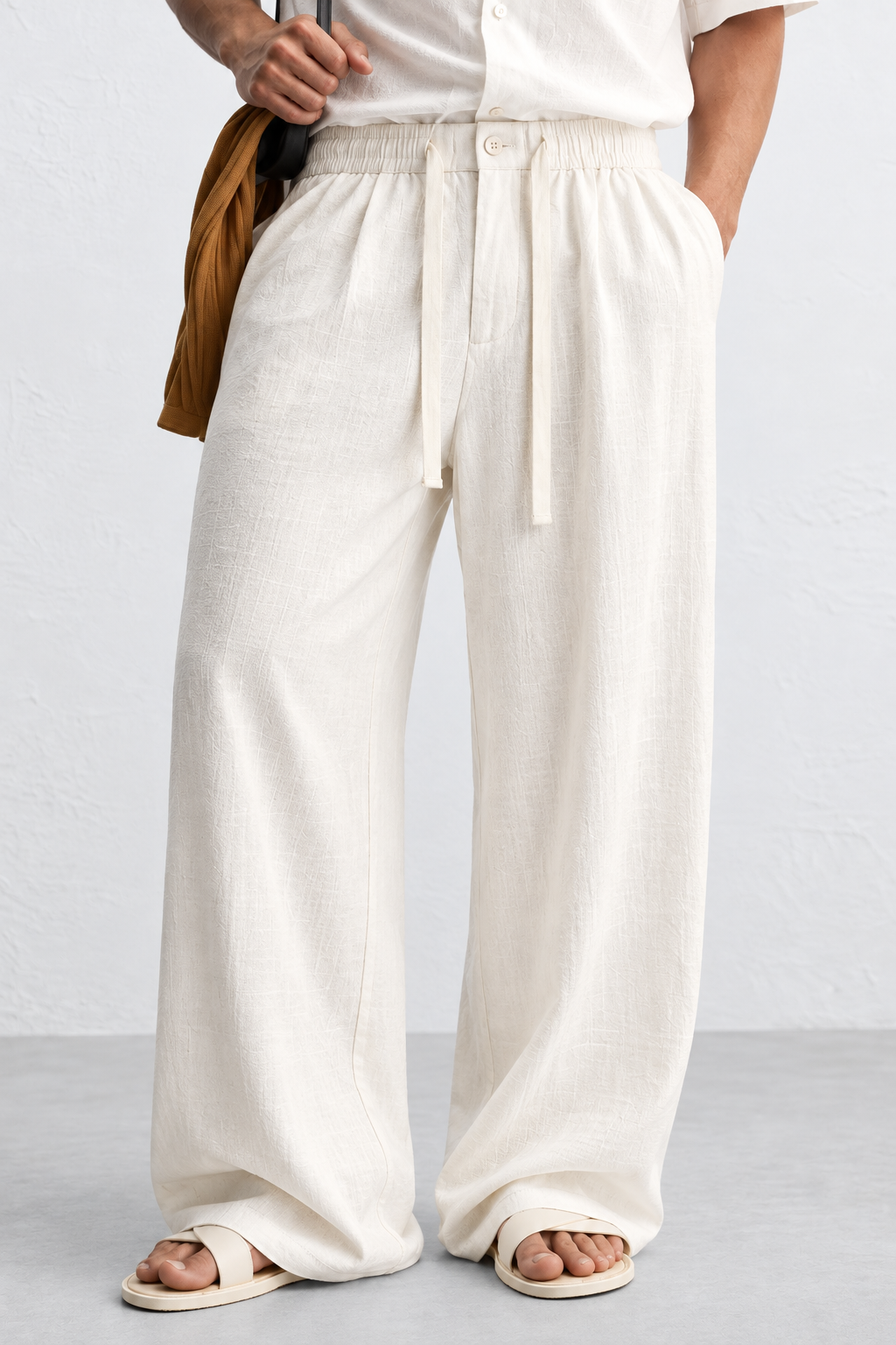White Breeze Linen Trousers