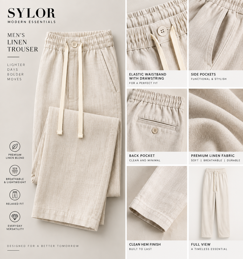 Ivory Ease Linen Trousers