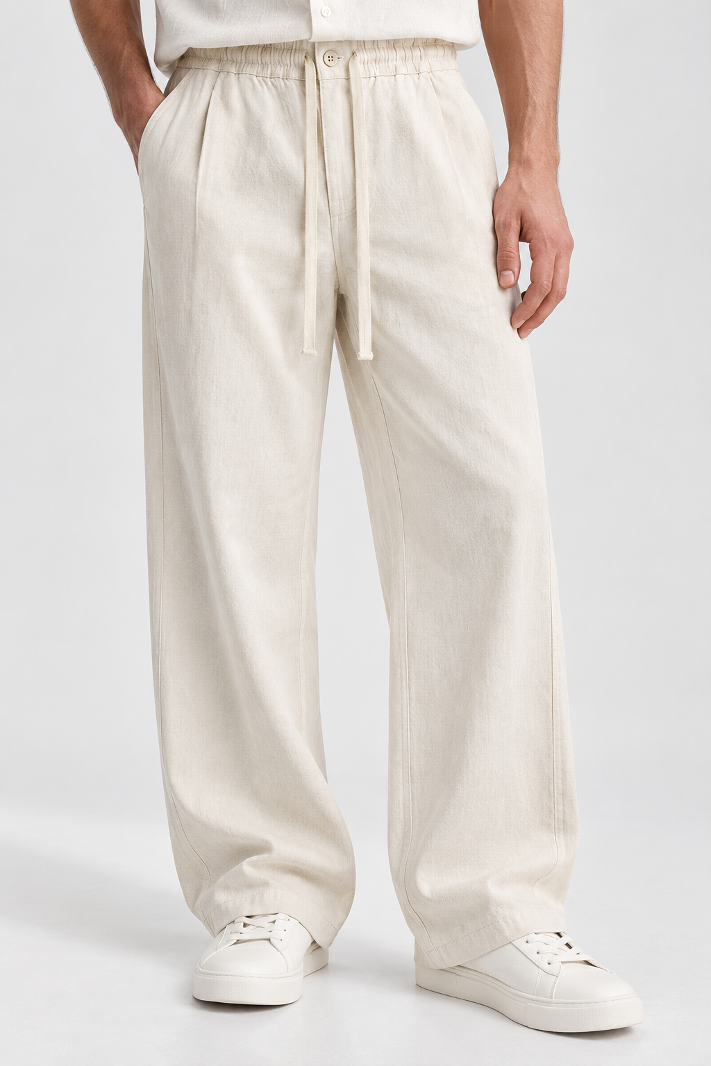 Ivory Ease Linen Trousers
