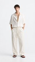 Ivory Ease Linen Trousers