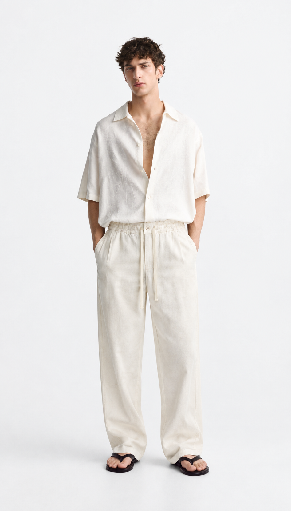 Ivory Ease Linen Trousers