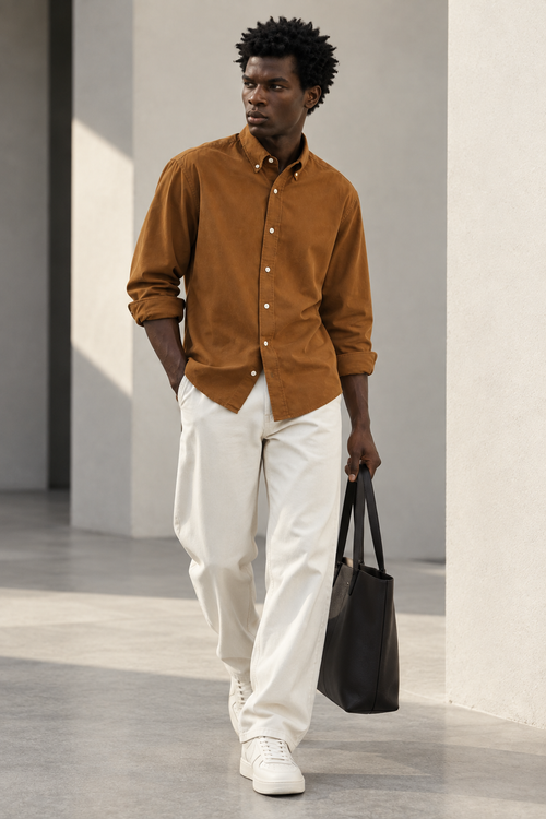 Caramel Heritage Linen Shirt