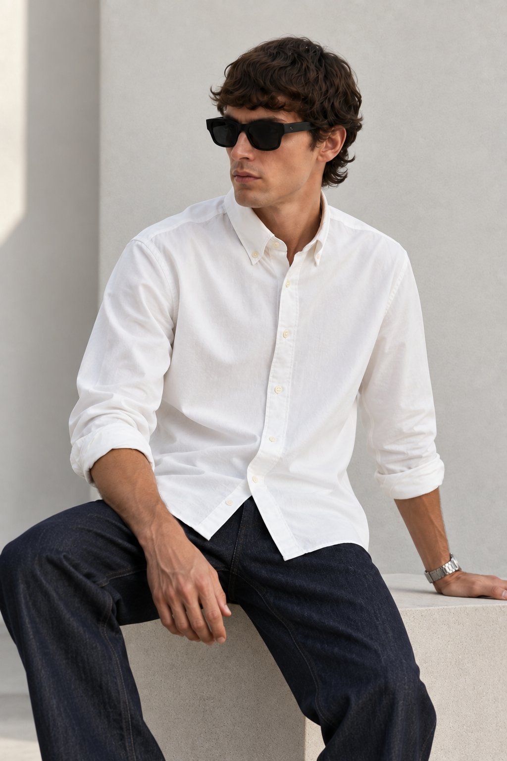 Pure White Linen Essential Shirt