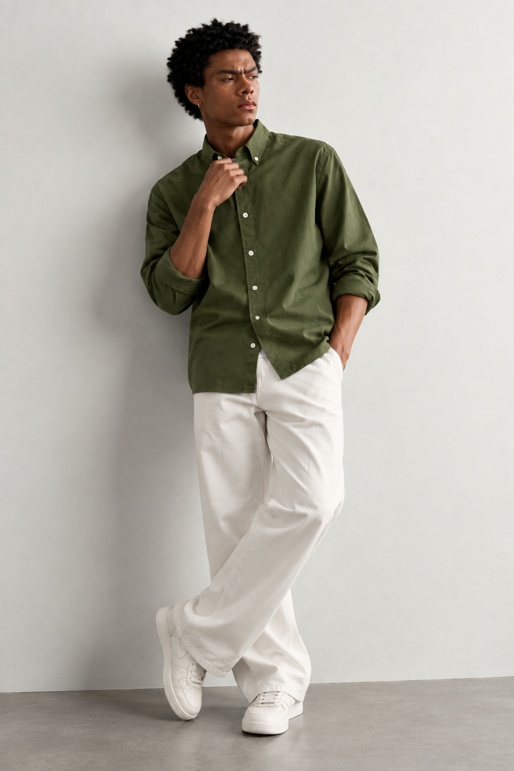 Olive Heritage Essential Linen Shirt