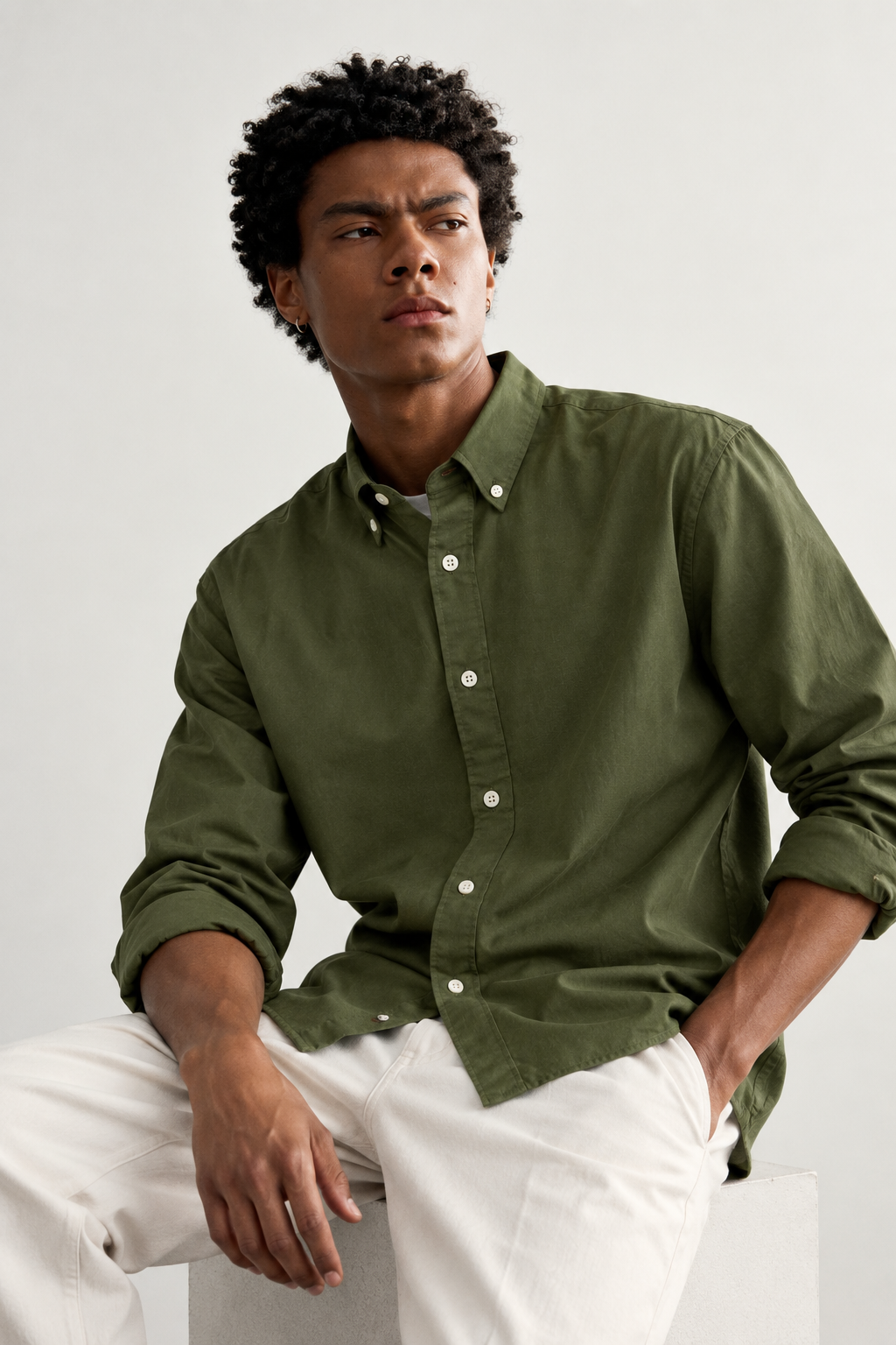 Olive Heritage Essential Linen Shirt