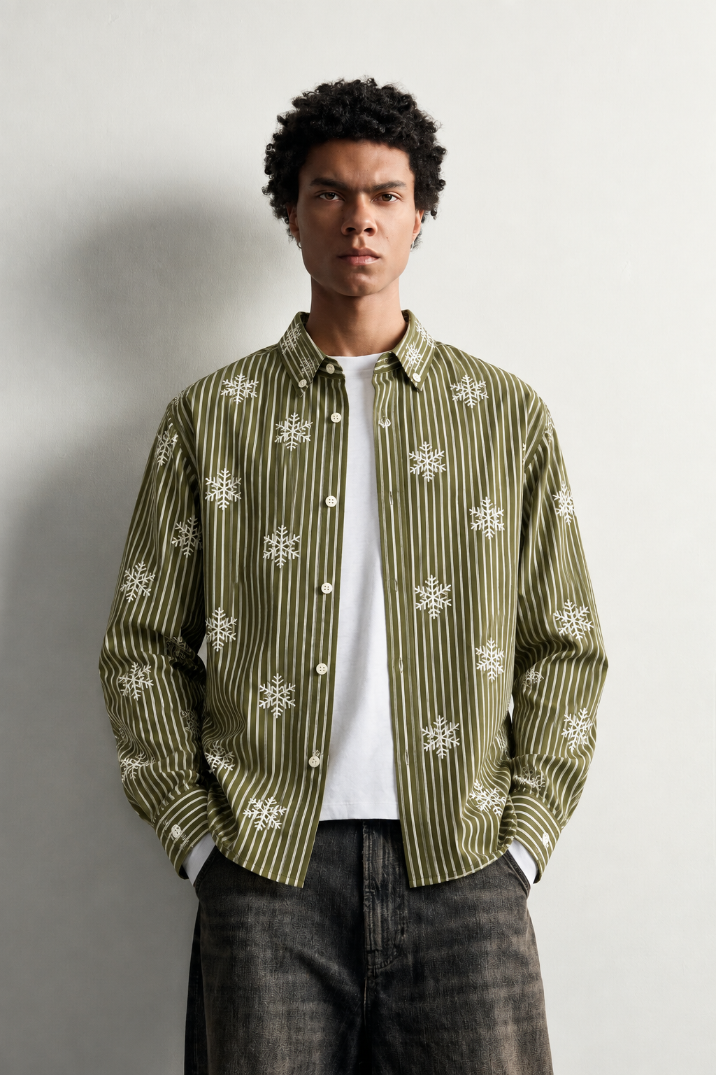 Olive Frost Stripe Shirt