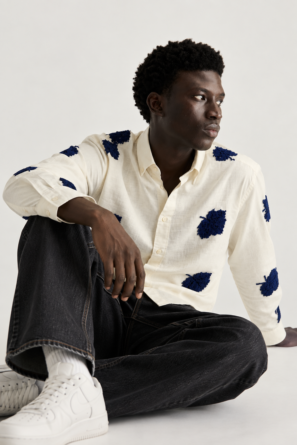 SYLOR Midnight Bloom Embroidered Shirt
