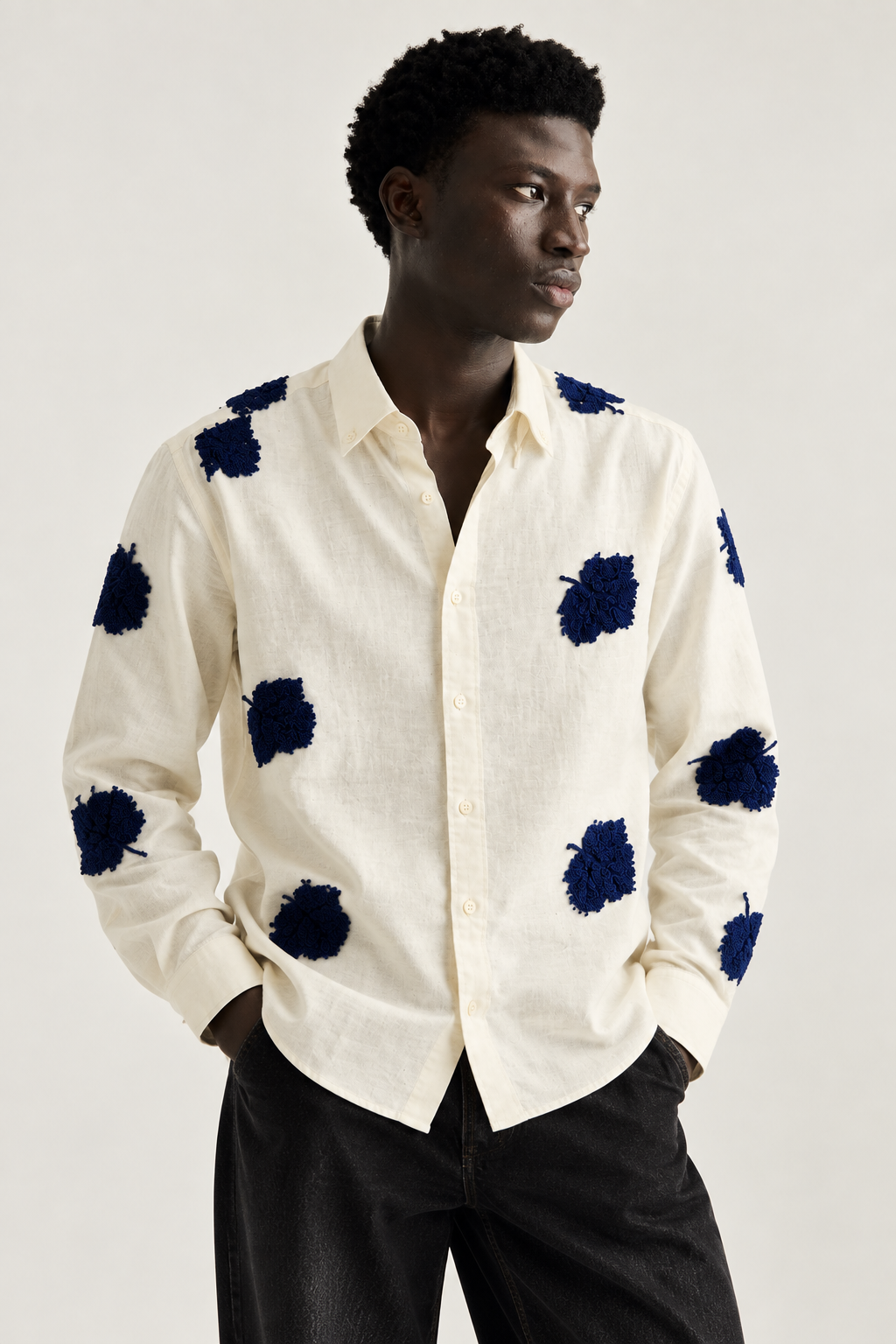 SYLOR Midnight Bloom Embroidered Shirt